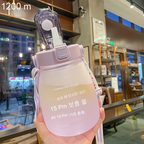 ANIASAI 여름 대용량 큐티 빨대 주전자 휴대용 플라스틱 컵 아이디어 물컵, 색깔5_2L   64OZ