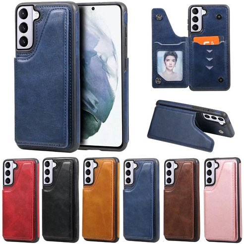 삼성 갤럭시 S21 플러스 S20 울트라 참고 10+ 참고 20 삼성 S20 FE S10+ 충격 방지 케이스에 대한 울트라 빈티지 가죽 케이스에 대한 자기 버클 카드 홀더 케이스
