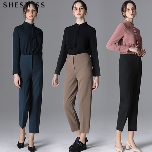 쉬즈미스 쉬즈미스 솔리드 슬림 스트레이트 팬츠