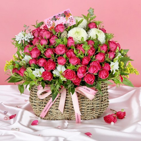 99플라워 (당일수령) 마음을 드려요 [ST-A1859] - 전국꽃배달서비스 로즈데이 장미 생일 생화 꽃선물 당일배송 꽃바구니