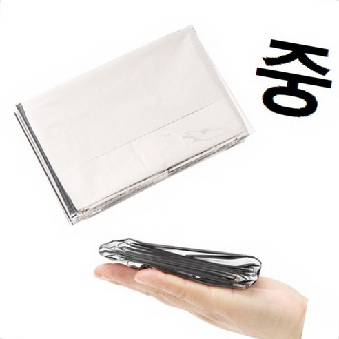 등산 중에 조난 상황에 대비하는 체온 유지용 가방에 보관할 수 있는 중형 휴대용 야외 담요, 1개 은박담요