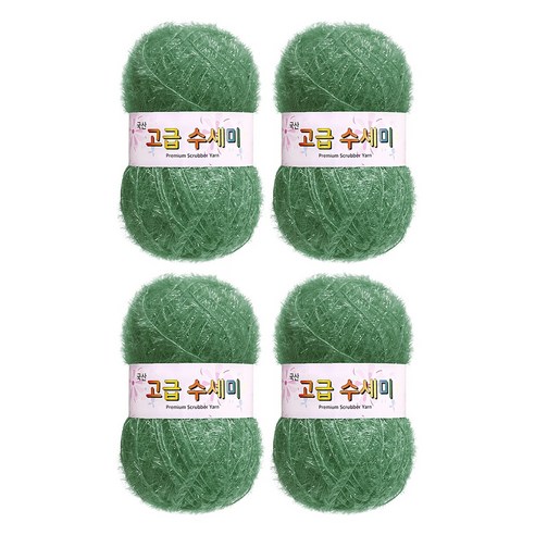 울클럽 별꽃수세미 DIY 고급수세미실 80g 4볼세트 + 동영상제공, 163페일민트