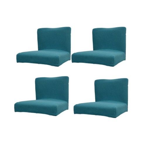 4pcs 짙은 녹색 스판덱스 스트레치 의자 커버, 설명, 부드러운 폴리 에스터