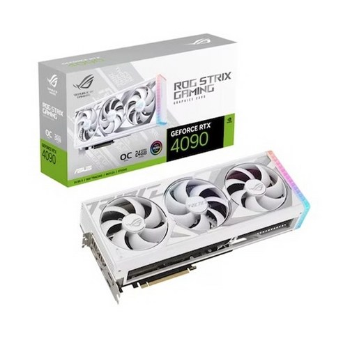 ASUS ROG STRIX 지포스 RTX 4090 O24G GAMING OC D6X 24GB White, ROG-STRIX-RTX4090-O24G-WHITE