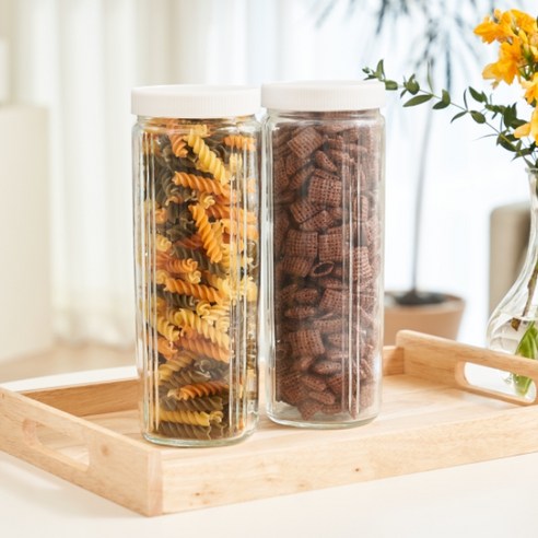 홈빙 요거트 유리병 유리밀폐용기 잼병 과일철 우유병 1000ml, 1L, 2개