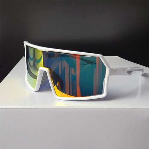 CINALLI 변색 고글 레보 렌즈 자전거 야구 스포츠 라이딩 선글라스, 화이트/레드 (변색+클리어렌즈 포함)