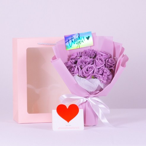 디아펠리즈 기념일 꽃다발 + 쇼핑백, 바이올렛