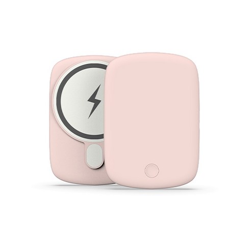 맥세이프 갤럭시 아이폰 고속 무선충전 보조배터리, 핑크, 10000mAh