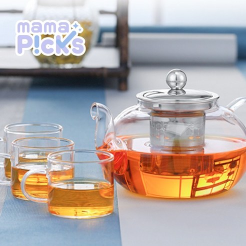 마마픽스 원형 차주전자 내열유리 티포트, 원형티포트-1.2L, 1개