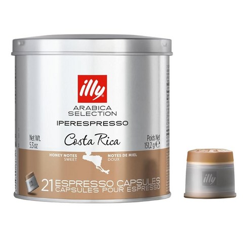 Illy 커피 iperEspresso 캡슐 Lungo 미디엄 로스트 에스프레소 포드 100% 아라비카 원두 이탈리아 롱 블렌드 일리 머신과 호환 21개 (6팩) 25944, Costa Rica Single Origin Dark, 21 Count (Pack of 1)