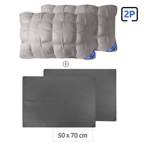 FASEN 베개 이탈리아 7성급 호텔 베개 OEKO-TEX 알러지/진드기방지 항균인증 50x70/40x60 cm 수면 배게 배개 베게 베개솜 배게솜 덤으로 베개커버 1/2개 증정, 회색, 2개