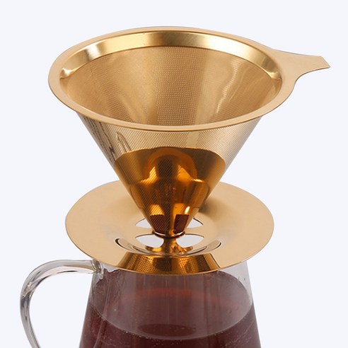 홈 카페를 위한 완벽한 조화: 1+1 티타늄 코팅 커피 드리퍼 세트