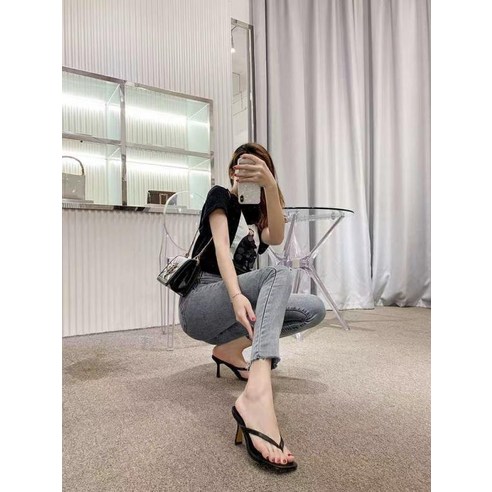 쪼리힐 슬리퍼 키높이 여성 여름 샌들 블랙 cvs5291 통굽조리 Best Top5