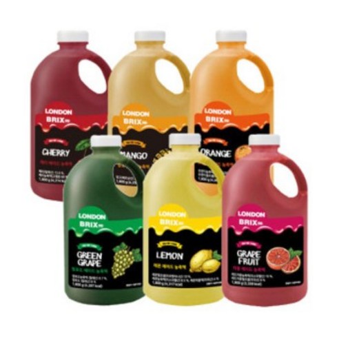 런던브릭스 농축액 에이드 자몽 레몬 청포도, 오렌지에이드 1.5L, 1개, 1.5L