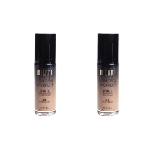 밀라니 컨실 +퍼펙트 2-in-1 파운데이션 + 컨실러 30ml, Warm Beige, 2개