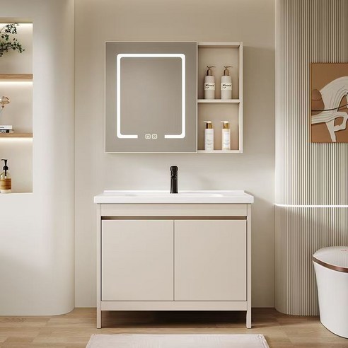 세라믹 일체형 세면대 하부장으로 욕실에 품격을 더하다