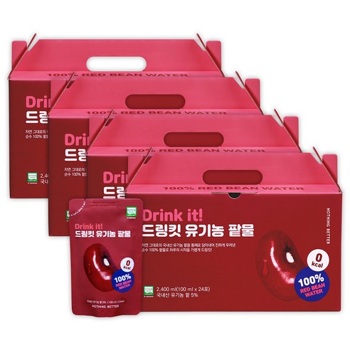 낫띵베럴 드링킷 유기농 팥물 96포, 100ml, 96개