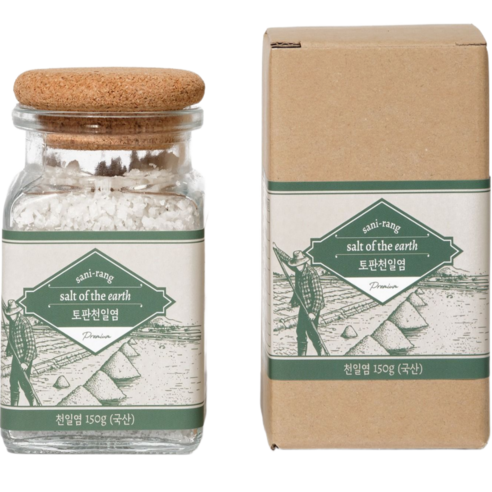 [산이랑] 토판 천일염 말돈 소금 선물 셋트, 1박스, 150g