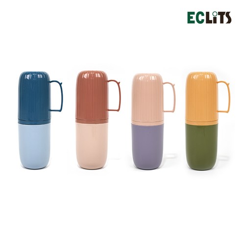 깔끔하고 편리하며 고급스러운 욕실 필수품: 에클리츠 1+1 에클리츠 투톤 칫솔통 칫솔 치약 세트