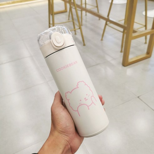 절연 컵 숙녀 크리 에이 티브 고 가치 휴대용 물 컵 하트 인 바람 간단한 짚 컵, 400ML 핑크 페이스 커버, {"패션의류/잡화 사이즈":"컵"}