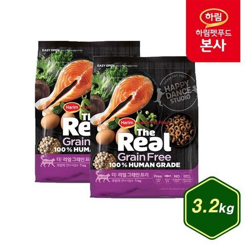 하림펫푸드 더리얼 캣 그레인프리 크런치 연어 어덜트 3.2kg 고양이 사료 Best Top5