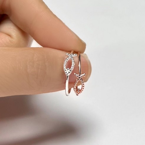 925 silver 2타입 물고기 은반지 슬림 실버링 행운반지