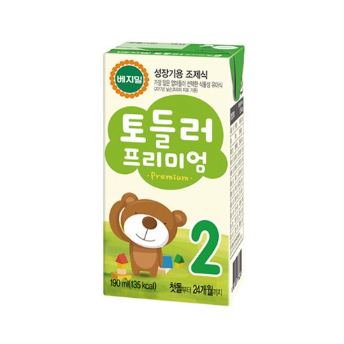 베지밀 프리미엄 토들러2 아기두유 190ml, 원액두유, 16팩