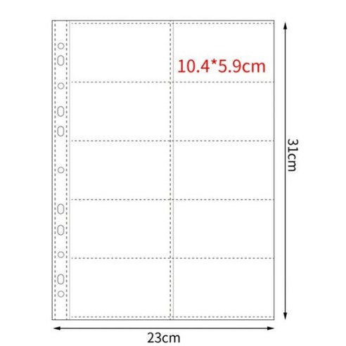 포토카드 바인더 사진 앨범 A4 11 홀 인덱스 리필 1 2 3 4 6 8 910 포켓 10 x 15 카드 수집기 북 스크랩북 개, 10pcs 10pockets