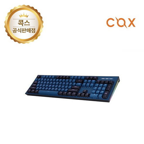 COX CK01 교체축 사이드 RGB 게이밍 기계식 유선 일반형 키보드, 네이비, CK01NV(적축), 적축