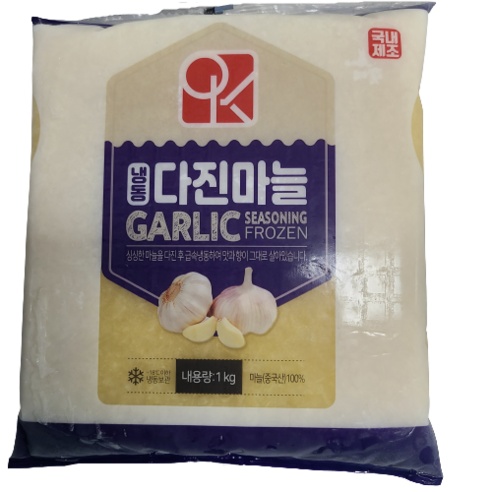 [HACCP] 국내 가공 냉동 다진 마늘 1kg (아이스팩 기본 포함), 10개