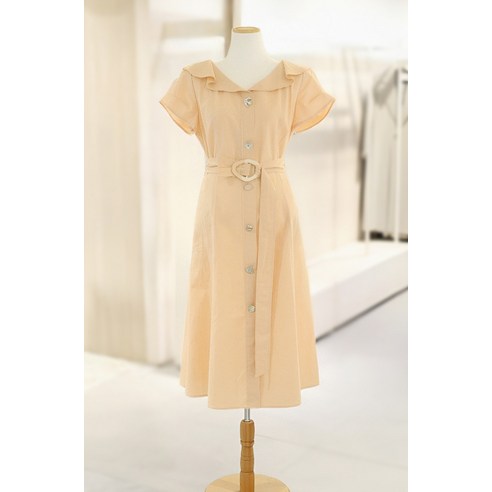 [JJ지고트] 버튼 포인트 린넨 칼라 원피스 GK7A0OP_12(2008682)