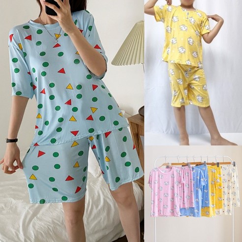 더위 걱정 끝! 온 가족 시원하고 귀여운 여름밤 책임질 가족 잠옷 세트 짱구잠옷