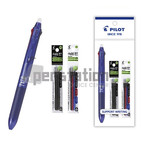 파이롯트 지워지는 볼펜 프릭션3색 0.5mm 세트, 프릭션 3색 0.5 블루1개+리필(흑1+혼합1개)