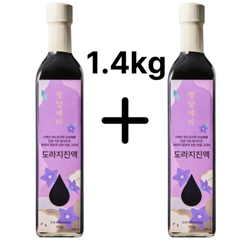 청담예마 국산 도라지청 배도라지청 약도라지청 대용량 700g, 2개, 1개입, 700ml