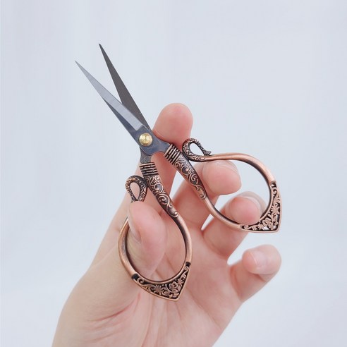 빈티지 다꾸 미니 가위 엔틱 공예 휴대용, 브론즈