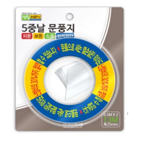   생활더하기 5중날 투명문풍지 1+1 세트, 1개