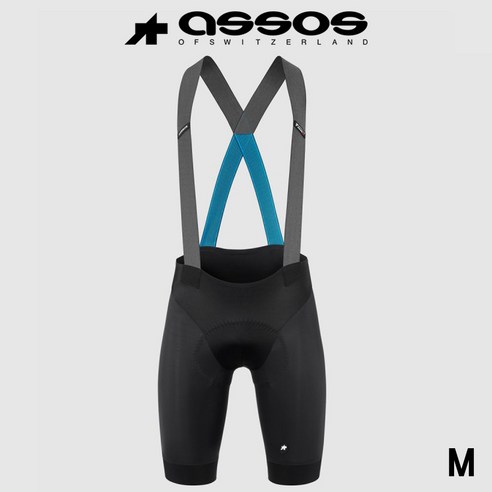 ASSOS 타르가 빕 숏 / 아소스 이큅 RS 빕 숏 S9 타르가 남성용 여름 멜빵반바지 EQUIPE RS Bib Shorts S9 TARGA Black / Cyber Blue