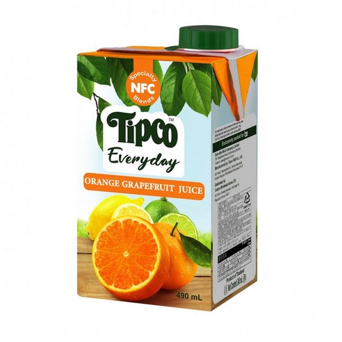 코스트코 TIPCO 오렌지자몽착즙주스 490ml x 12, 24개