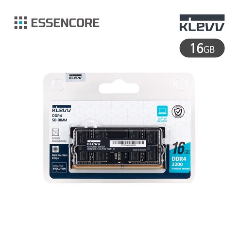 에센코어 KLEVV DDR4 16G PC4-25600 CL22 3200MHz 노트북용 파인인포 (하이닉스 칩 내장)