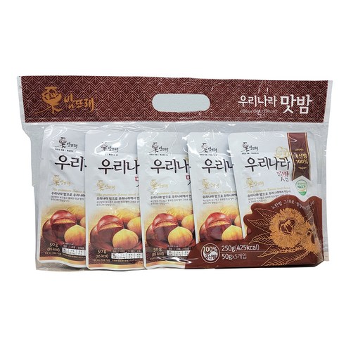 우리나라맛밤 국산밤 밤 맛밤, 50g, 5개입