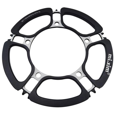 MTB 로드 바이크 체인 알루미늄 56T 체인링 130 BCD 로드 바이크 MTB 접이식 자전거용 좁은 와이드 체인, 블랙, 234mm, 알루미늄 합금