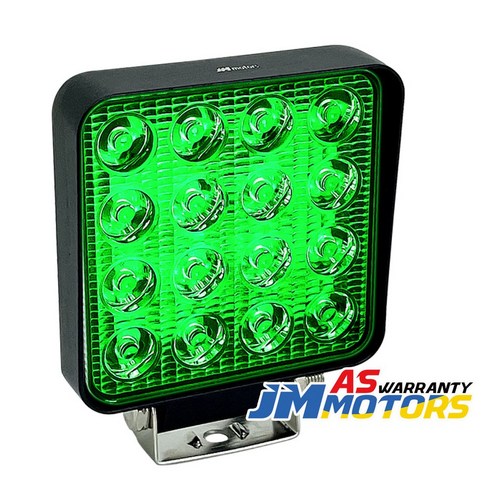 제이스 제이엠모터스 IP68방수 27W-126W LED 서치라이트 LED작업등 와이드 써치라이트, 12.녹색 사각 16구(확산형) JMS-GS48F, 1개