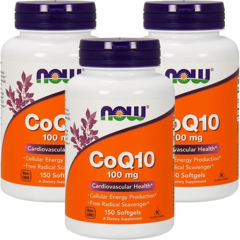 나우푸드 CoQ10 100mg 소프트젤 글루텐 프리, 3개, 150정