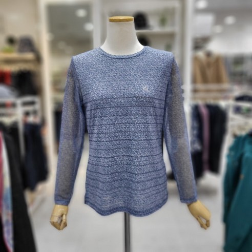 [크로커다일레이디 NC13] 크로커다일레이디 네이비 포인트 베이스 레이어드 긴팔 냉감 쿨 티셔츠 CLCMTS205