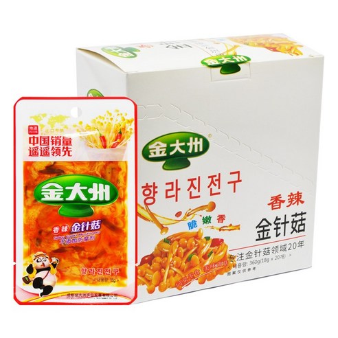 천미방 중국식품 진대주 향라맛 진전구 팽이버섯 18*20봉 1박스, 360g, 1박스
