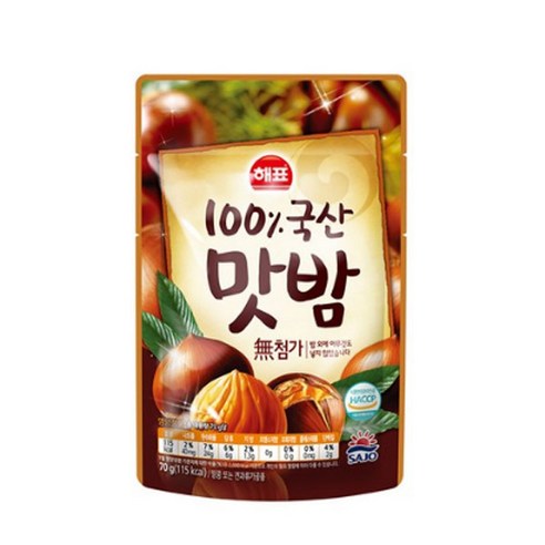 해표 국산 맛밤, 70g, 12개