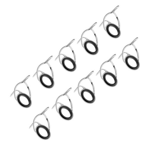 10pcs 스테인리스 낚싯대 가이드 팁 눈 반지 내부 직경 5-17mm, 실버, 크기 16, 스테인레스 스틸 세라믹