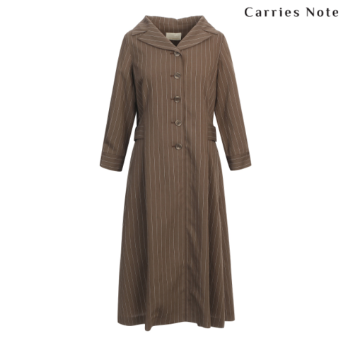 [캐리스노트] 스트라이프 카라원피스 브라운 CN1MOP301BR