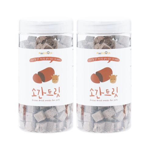 푸드덕펫푸드 강아지 애견 수제 간식 동결건조 큐브 트릿, 2개, 150g, 소간트릿