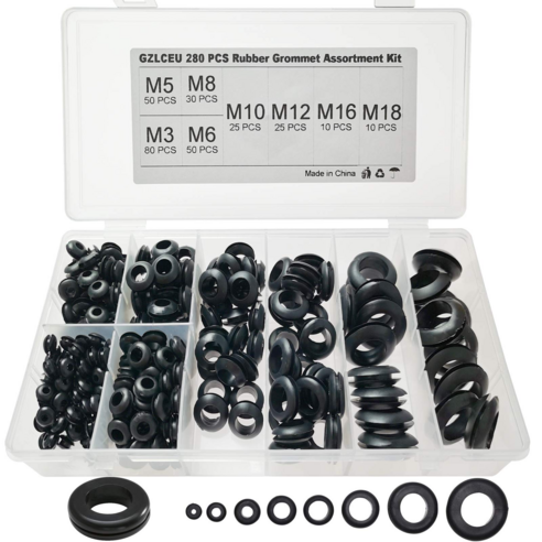 M3 / M5 / M6 / M8 / M10 / M12 / M16 / M18 고무 개스킷 조합 키트 280 개 전선 플러그 및 케이블 용 전선 실링 링 고무 개스킷 케이블 슬리브, 280개